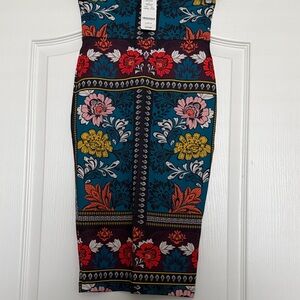 Bebe Multicolor Floral Pencil Skirt